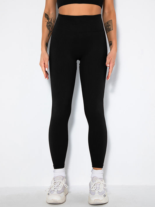 Butt Lifting Yoga Leggings Workout High Waist Tummy Control Ruched Booty Pants, Ribbed Seamless Leggings For Women High Waist Workout Gym Athletic Yoga Pants