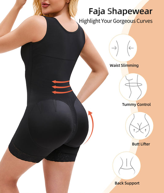Shapewear Jumpsuit For Women Tummy Control Post Surgery Full Body Shaper Butt Lifter With Zipper Crotch Skimsbodysuits Elegant Bodysuitfajashaper
