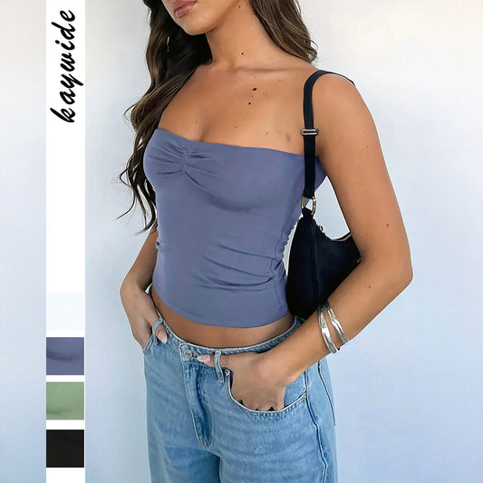 Y2g Sexy Slim Solid Color Twist Bandeau Camisole Women