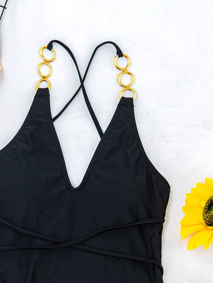 Aliexpress Amazon Female Solid Color One-Piece Swimsuit Sexy Bikini Bikini Yw19