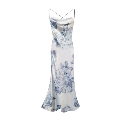 Adjustable Straps Pleated Skirt Floral Skirt