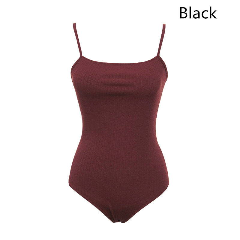 Bandeau Black Backless Triangle One-piece Bikini