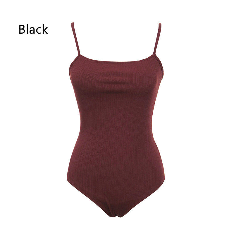 Bandeau Black Backless Triangle One-piece Bikini