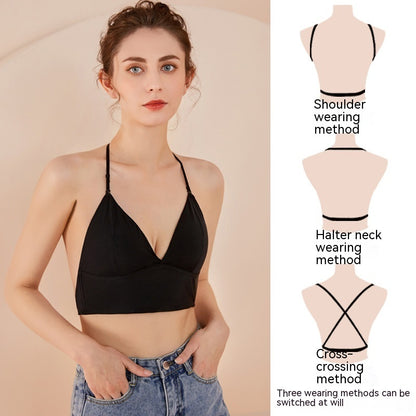 Beauty Back Seamless Push Up Dress Women's Small Chest Underwire Bra Off-the-shoulder