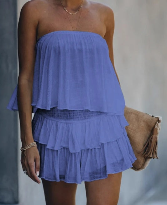 Bandeau ruffled jumpsuit