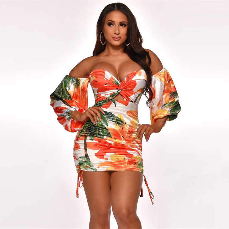 Bandeau strapless bag hip dress