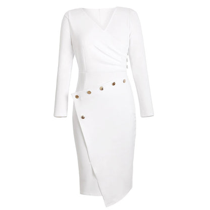 Asymmetrical v-neck dress