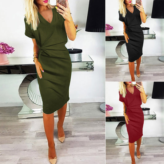 Women's v-neck tight dress