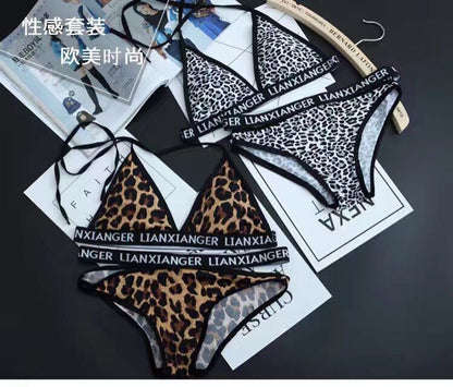87682021 European and American fast sell EBAY leopard bikini, sexy lady split swimsuit suit