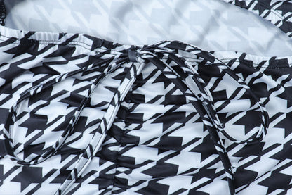 Backless Lace-Up Halter Cutout Smocked Pack Hip Dress