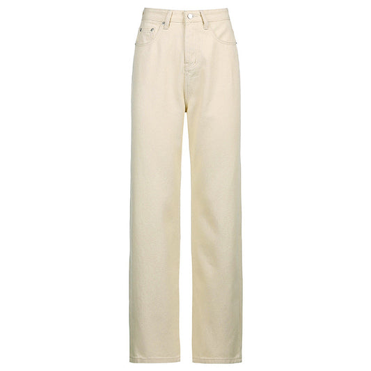 Amazon Women's Solid Color Low-rise Straight-leg Jeans