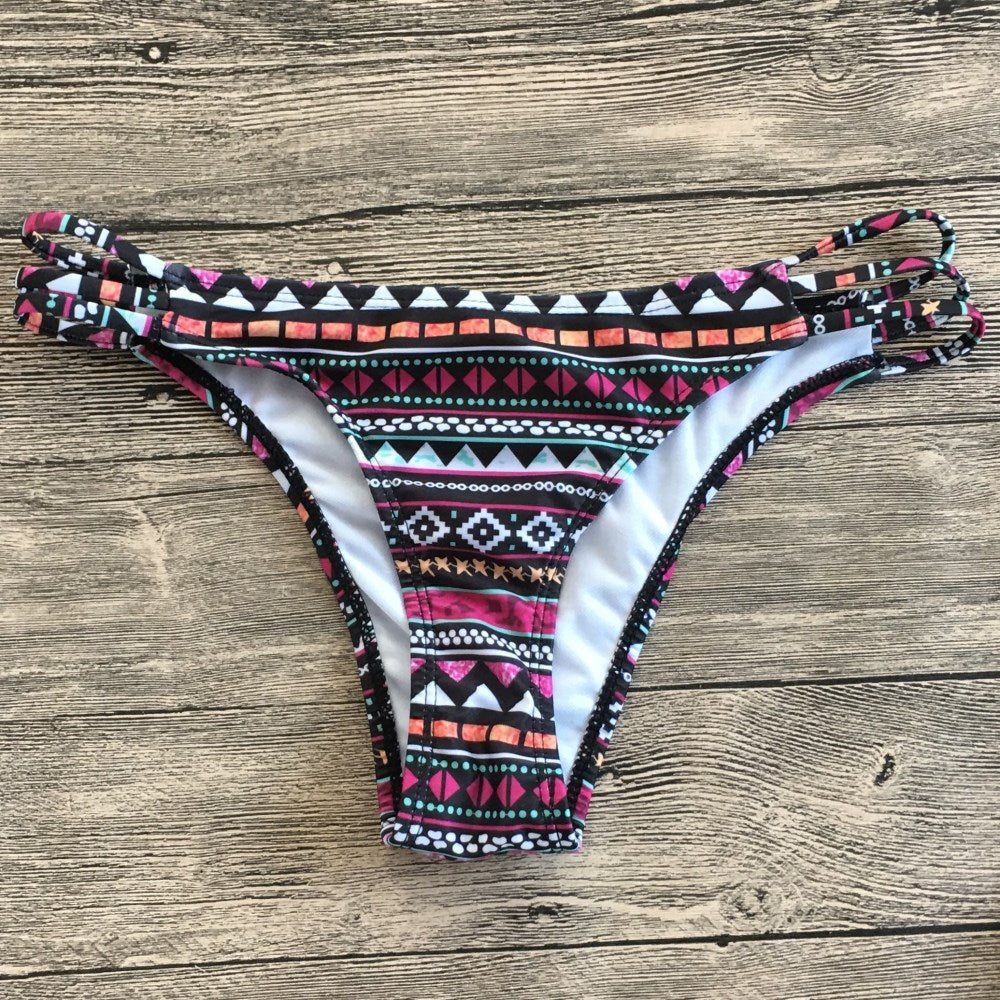 Bandeau printed bikini split swimsuit