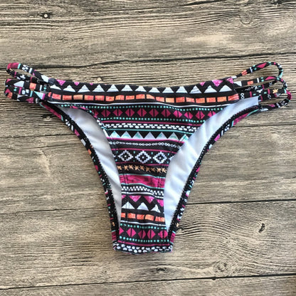 Bandeau printed bikini split swimsuit