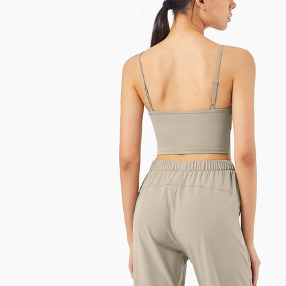 Adjustable Straps Fake Two Piece Push Up Yoga Camisole