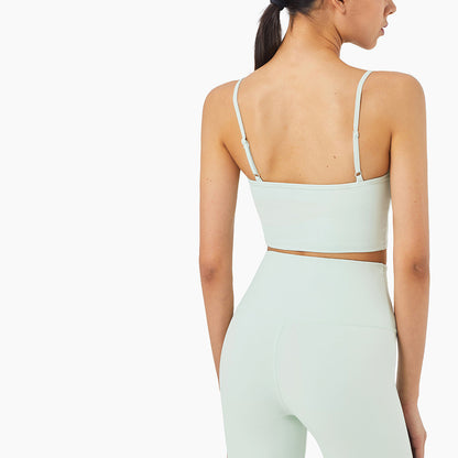 Adjustable Straps Fake Two Piece Push Up Yoga Camisole