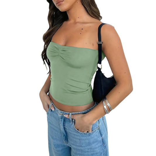 Y2g Sexy Slim Solid Color Twist Bandeau Camisole Women