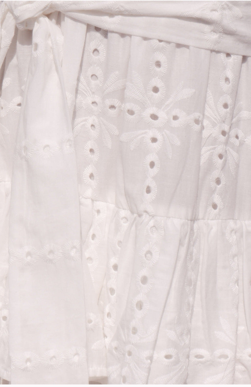 Beach skirt V-neck cutout dress