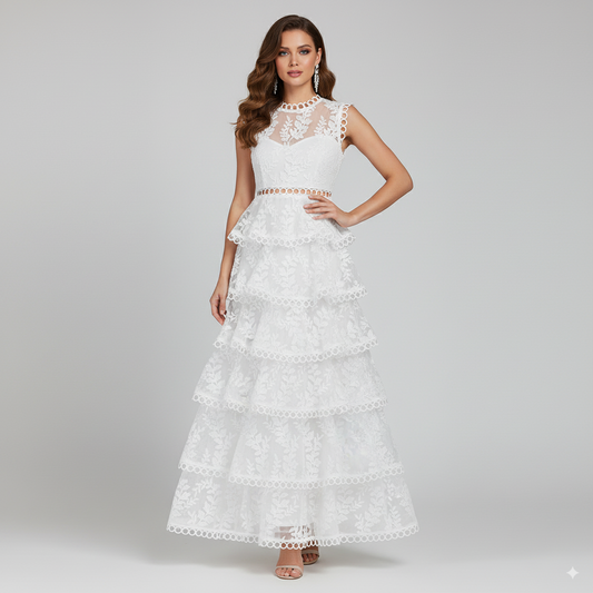 Embroidered cutout dress